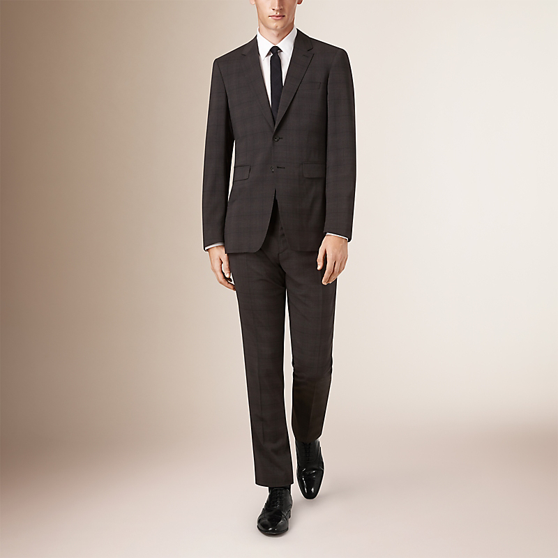 BURBERRY/博柏利格纹羊毛现代剪裁商旅西装 39992921