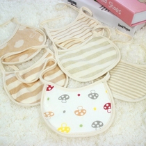 Baby color cotton bib Baby tether saliva towel Spit-proof milk rice pocket bib Natural organic cotton does not contain fluorescent agents
