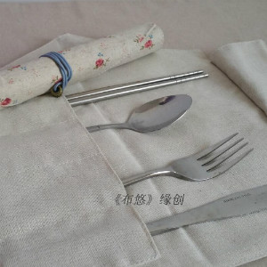 Creative presents for handmade cloth - making tableware bags with chopsticks spoon knife and fork