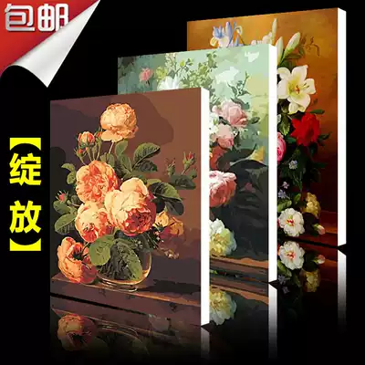 diy digital oil painting special hand-painted living room landscape Flower Vase decoration painting 40*50 Bloom