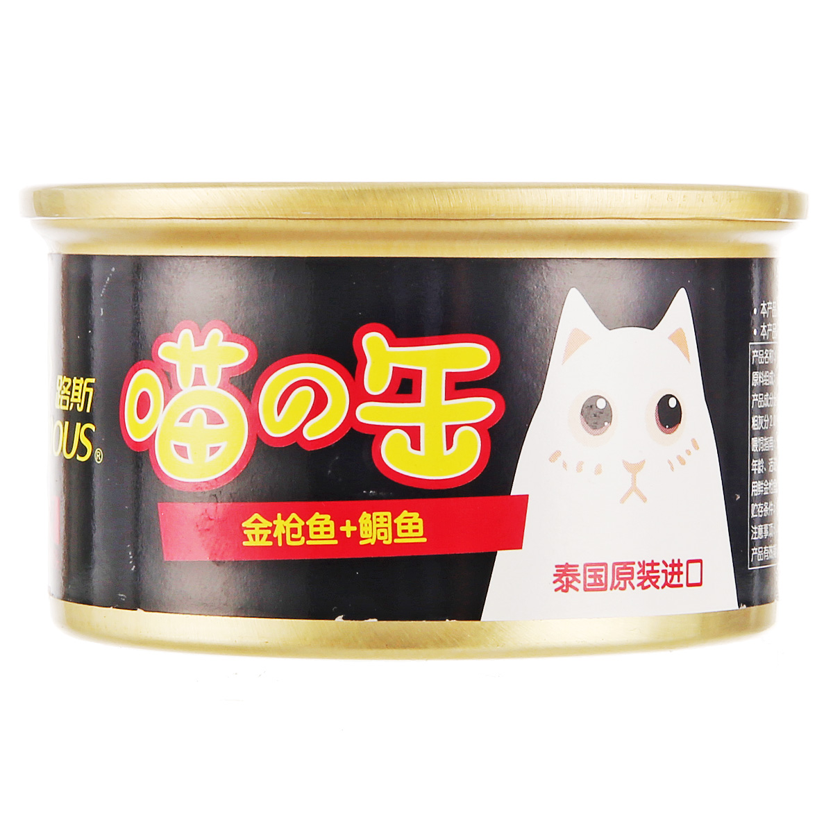 波奇网 宠物食品猫罐头猫零食路斯泰国猫罐喵の缶金枪鱼+鲷鱼80g