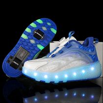 Shrinkable roller skating girls and children can be students @shoes two-wheeled version four-wheel shrinkable invisible stealth flying heelys shoes