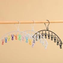 New childrens rainbow clothes and socks rack multi-functional household multi-clip socks dormitory balcony outdoor windproof hook for drying