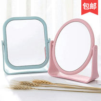 Double-sided rotating vanity mirror desktop small mirror simple folding makeup portable princess T mirror makeup mirror square