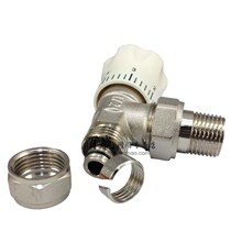 Radiator angle valve aluminum plastic pipe card sleeve angle temperature control valve HVAC adjustment cut-off 4 minutes 6 minutes 1 inch