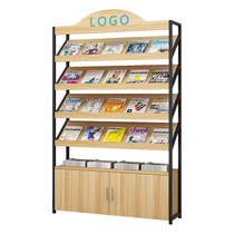 Magazine exhibition book and newspaper rack newspaper rack with cabinet display rack book and periodical material passing rack information rack floor-standing reading rack