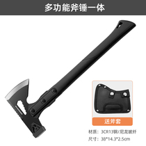 Green forest fire ax waist ax outdoor special firewood splitting high hardness logging hand ax multifunctional household tool