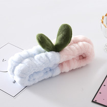 Budding Korean version fresh h cute wash face haircut Makeup Coated face film bouquet with bath head Accessories Collage of plush hair