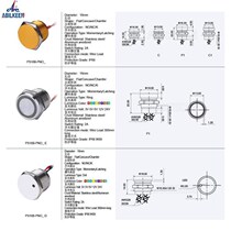 Purchase 16mm piezoelectric z switch with LED ring light self-resetting ceramic touch waterproof self-locking switch