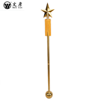 Wenyan baton 120CM two sections detachable military band drum band Young Pioneers stainless steel X steel musical instrument command flag
