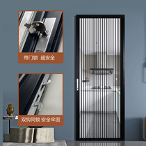 Youshiman punch-free glass transparent folding waterproof bathroom shower room kitchen invisible air conditioning partition sliding door