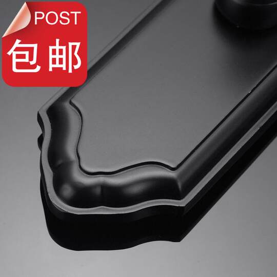 Door lock indoor bedroom three-piece set European solid wood hardware silent room door H American black U color door lock handle simple