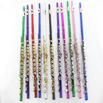 Blown color instrumental music long flute 16 holes closed v Conc tone Long flute E Home White copper B tail plant Key white long flute