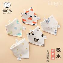 Recommended triangle towel pure cotton baby bib waterproof bib newborn baby boy girl bib absorbent double mouth