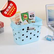 Soft plastic storage bucket mini mens bath u basket bath basket portable European thickened small size womens fashion small blue