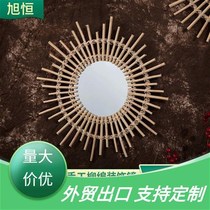 Creative bamboo weaver round products handmade weaving art shaped bamboo wall decorations x pastoral wall murals