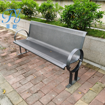 Outdoor park chairs community finished benches outdoor leisure seats scenic squares iron backrest W-back long benches