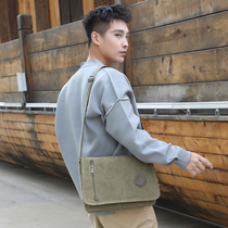 Canvas mens bag shoulder bag h large capacity crossbody bag mens business briefcase casual canvas bag business money collection