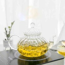 Glass teapot household high-temperature-resistant steaming two-v pot tea pot boiling capacity flower teapot tea set large tea set
