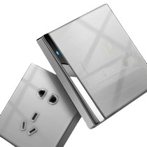 Electrician large board switch socket panel household type mirror glass one T opening five holes wall concealed installation