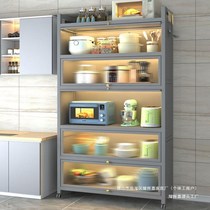 New household cabinets removable microwave oven multi-layer storage lockers dishes and pots storage shelves