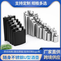 Direct supply of 1-10 oz stainless steel flat wine bottles and portable metal liquor bottles