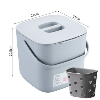 Kitchen waste bin household desktop with lid wet and dry classification kitchen odorproof kitchen countertop drain separation barrel