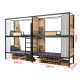 Bed staff craft combination apartment bed elevated table human bed under bed sheet student double iron bed bookcase one dormitory