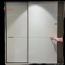 2024 new one-door to top push-pull sliding T door customized 2 0 thick aluminum frame wall metal wardrobe door customized according to drawing