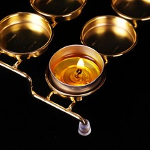 The factory sells butter lamp holder Buddha utensils o gold-plated mandala trapezoidal butter lamp holder long bright lamp candlestick ornaments for Buddha