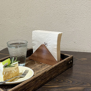 实纸纸巾盒定制logo复古咖啡木西餐厅桌面餐巾纸收纳盒抽取式卫生