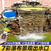 Stainless steel fish pond waterfall outlet q landscape wall water tank landscaping water outlet tank thickened water curtain wall water