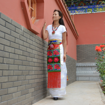 Tibetan womens embroidered pattern waist Tibetan skirt Tibetan robe folk song and dance performance V versatile apron