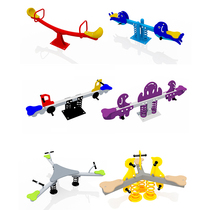 Sufa Kindergarten Community Park Scenic Area Childrens Outdoor PE Leaf Spring Double Seesaw Y Shake Turntable