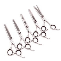 Achabi 4g40C hair stylist hair scissors deer antler teeth fish bone teeth thinning scissors hairdressing flat scissors set