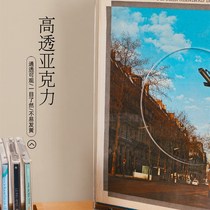 Black walnut solid wood vinyl record rack desktop vinyl LP storage display rack 12-inch transparent acrylic vinyl rack