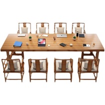 Conference table solid wood workbench solid wood table loft negotiation log large table table length negotiation office desk and chair