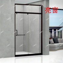 Customized black straight-line shower room tempered glass bathroom bathroom partition sliding door screen simple bath room