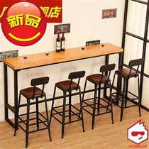 Home bar table f commercial beverage shop bar table rectangular table personalized wear-resistant coffee q coffee shop long table Nordic
