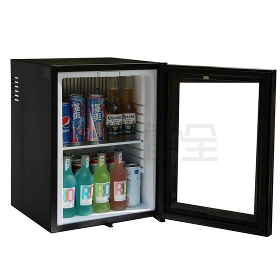 40L冷率吸收式酒店客房冰箱玻璃门迷你静音小冰柜冷藏透明保鲜柜