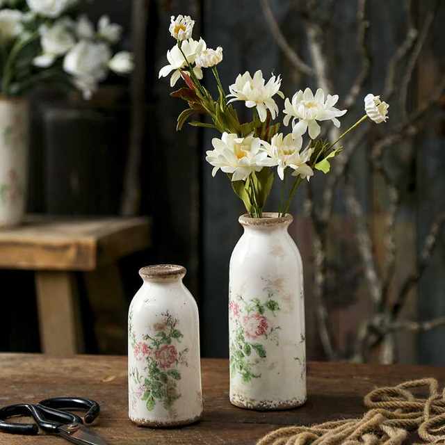 New Nordic Pastoral Style Ceramic Vase Creative Retro Old Home Garden Decoration Table Dry Flower Water