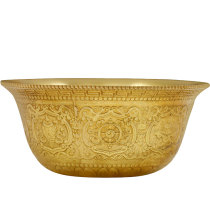 Water supply cup in front of the Buddha. Pure copper carving and gilding. Eight auspicious seven water supply bowls for the Buddha. Eight holy water cups. Small size 7.