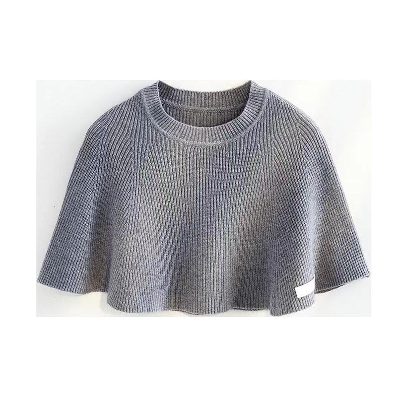 Round Neck Knitted Pullover Shawl for Women, Autumn and Winter Warm Scarf, Korean Style Versatile Cold-Proof Shoulder and Neck Protection, Low-Neck Sweater Cape