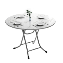折餐桌饭易大桌子圆形简桌正方形吃饭可折叠圆桌家用小户型叠桌