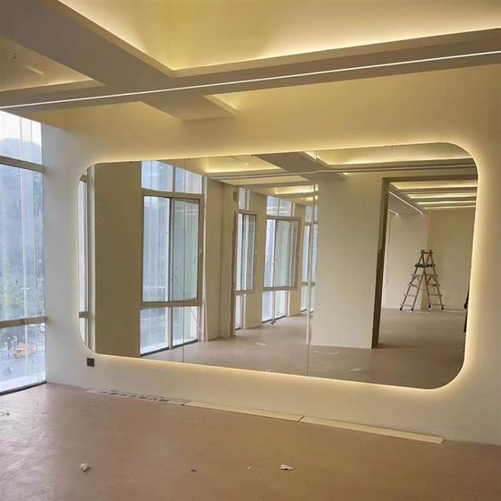 舞蹈室镜子贴墙定制大整面玻璃家用教室智能灯光健身瑜伽练功房