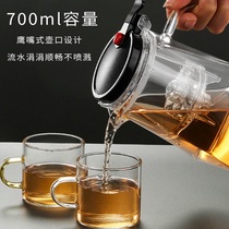 High Boron Silicon Glass Bubble Teapot with one-key filter flottants-cup punching tea-ware teapot home heat-resistant tea tea set