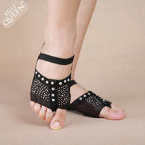 Belly dance l special practice shoes soft sole breathable dance shoes new hot diamond half shoes hot diamond integrated foot cover