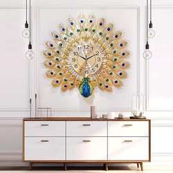 Sufa Open peacock wall clock sittin room personality