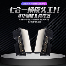 Multifunctional billiard cue head repair tool tip replacement grinding tool curved file acupuncture tip sharpening 7 in 1