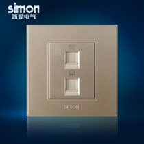 Promotional switch socket 56 series champagne telephone plus computer network cable panel 86 type network V55229-56